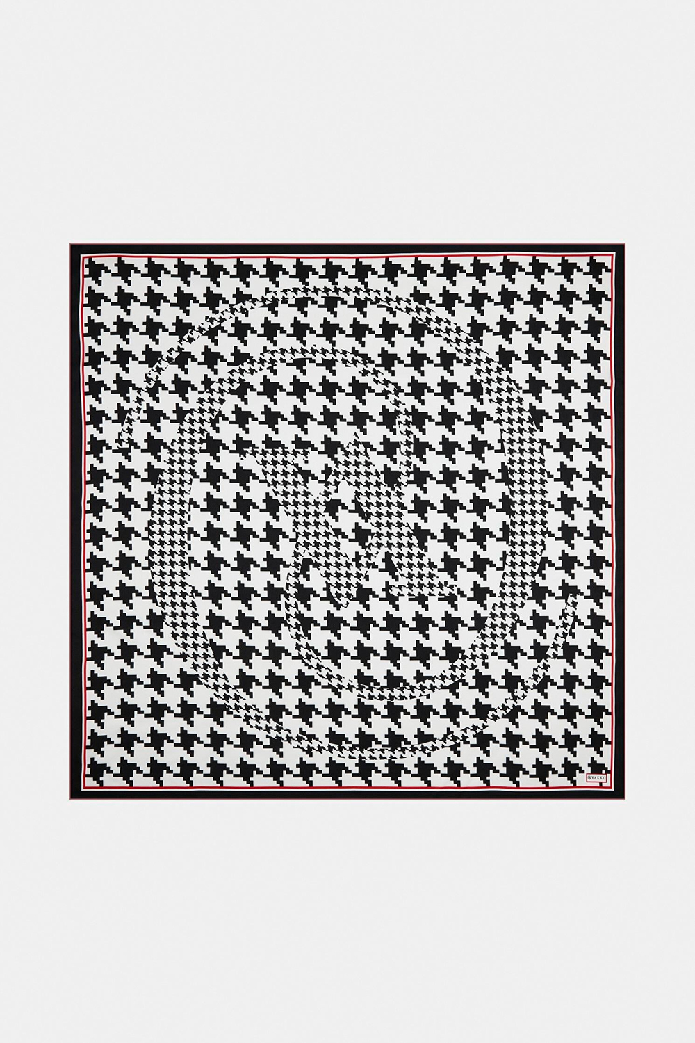 Vakko Twill İpek Eşarp - 27263 - Siyah Kırmızı
