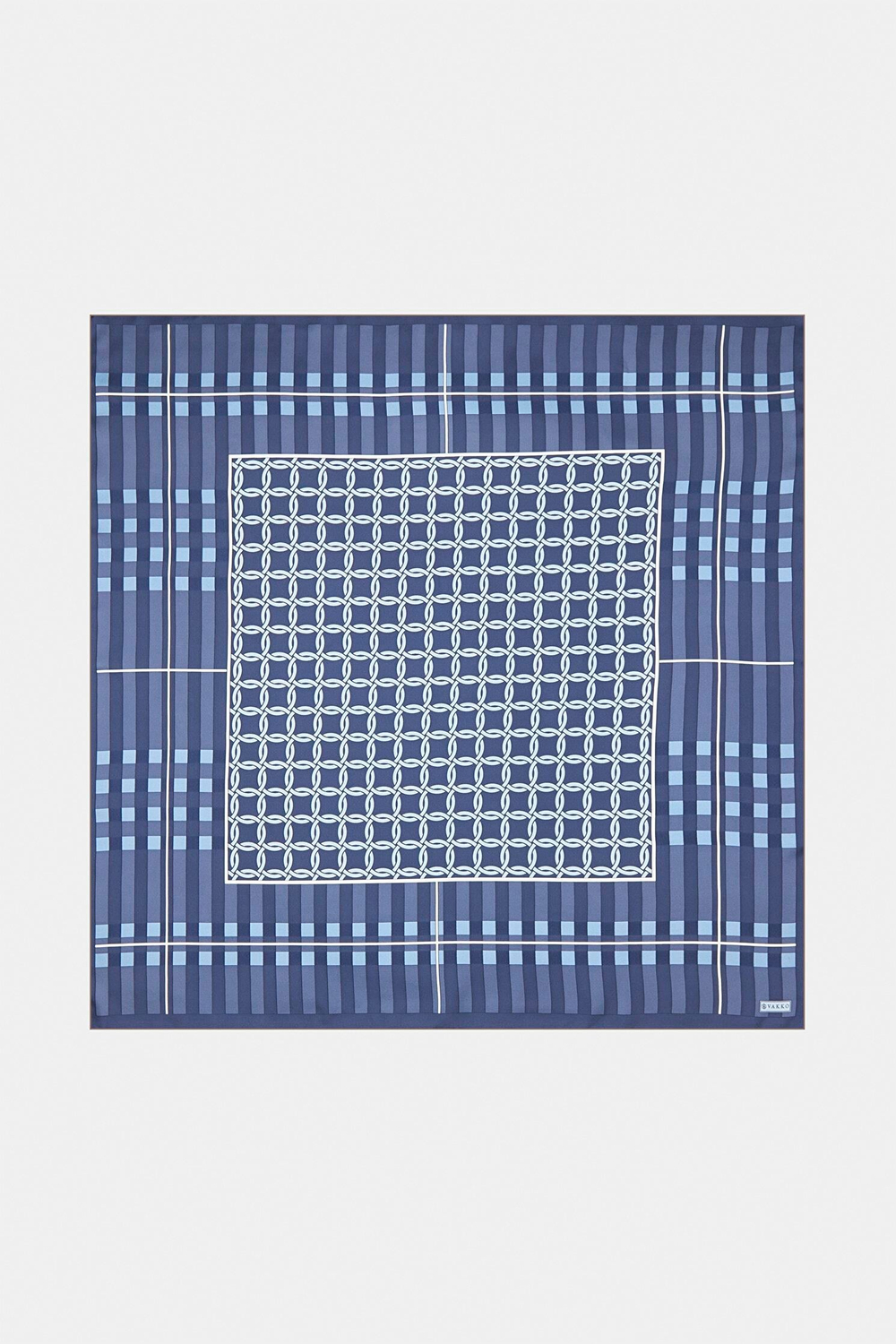 Vakko Twill İpek Eşarp - 40421 - Açık Lacivert