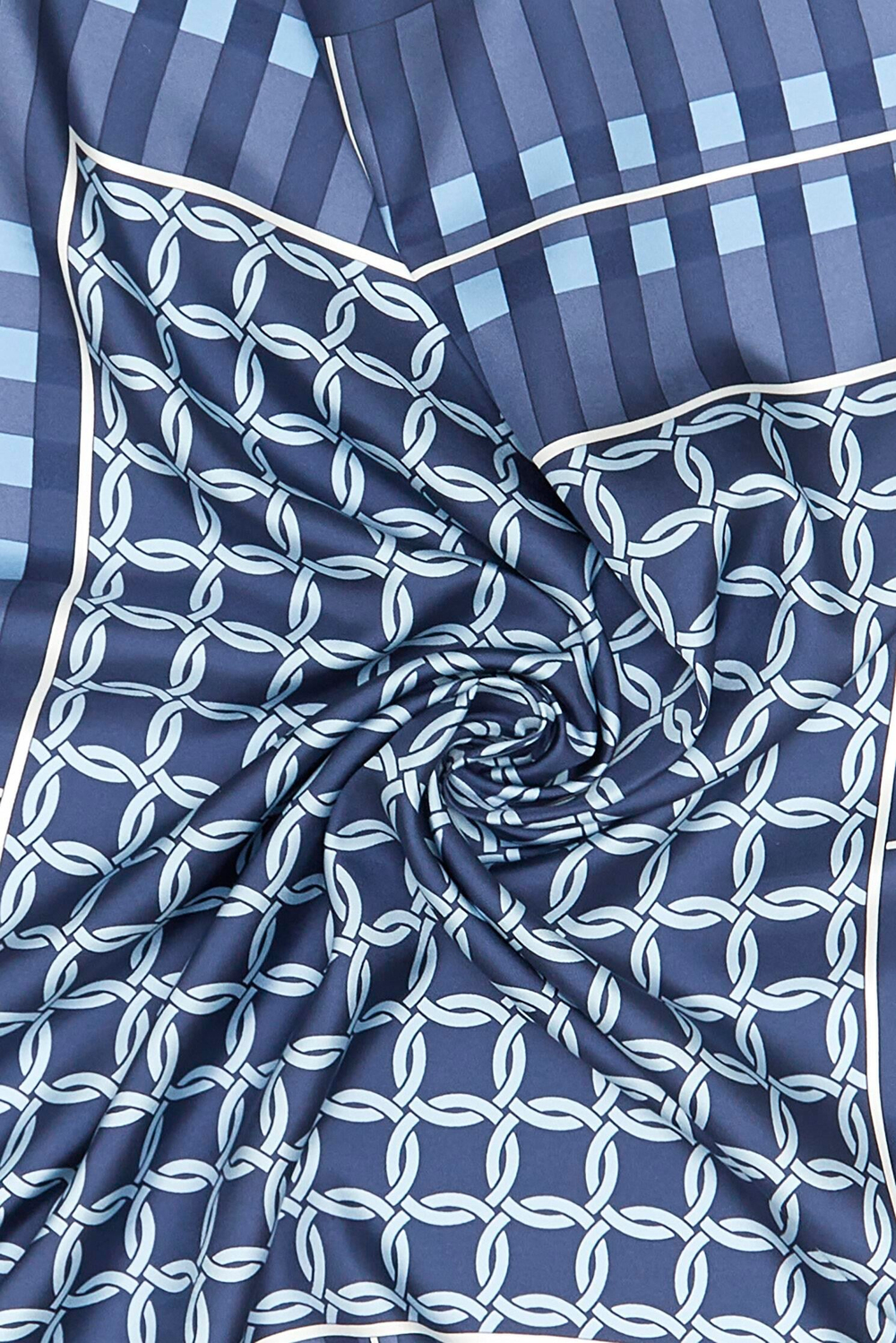 Vakko Twill İpek Eşarp - 40421 - Açık Lacivert