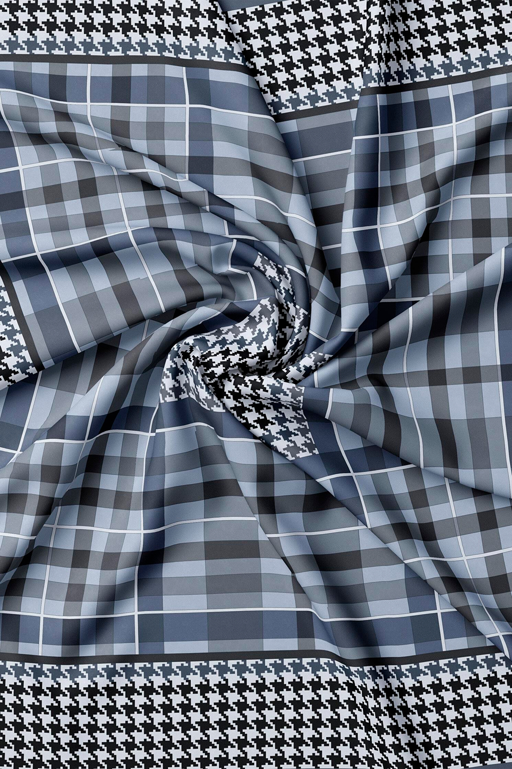 Vakko Twill İpek Eşarp - 40715 - Antrasit Siyah