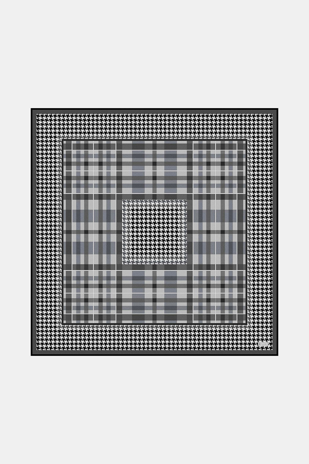 Vakko Twill İpek Eşarp - 40715 - Koyu Gri Siyah