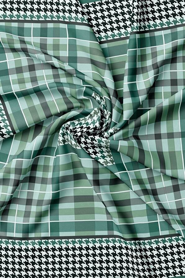 Vakko Twill İpek Eşarp - 40715 - Zümrüt Yeşili