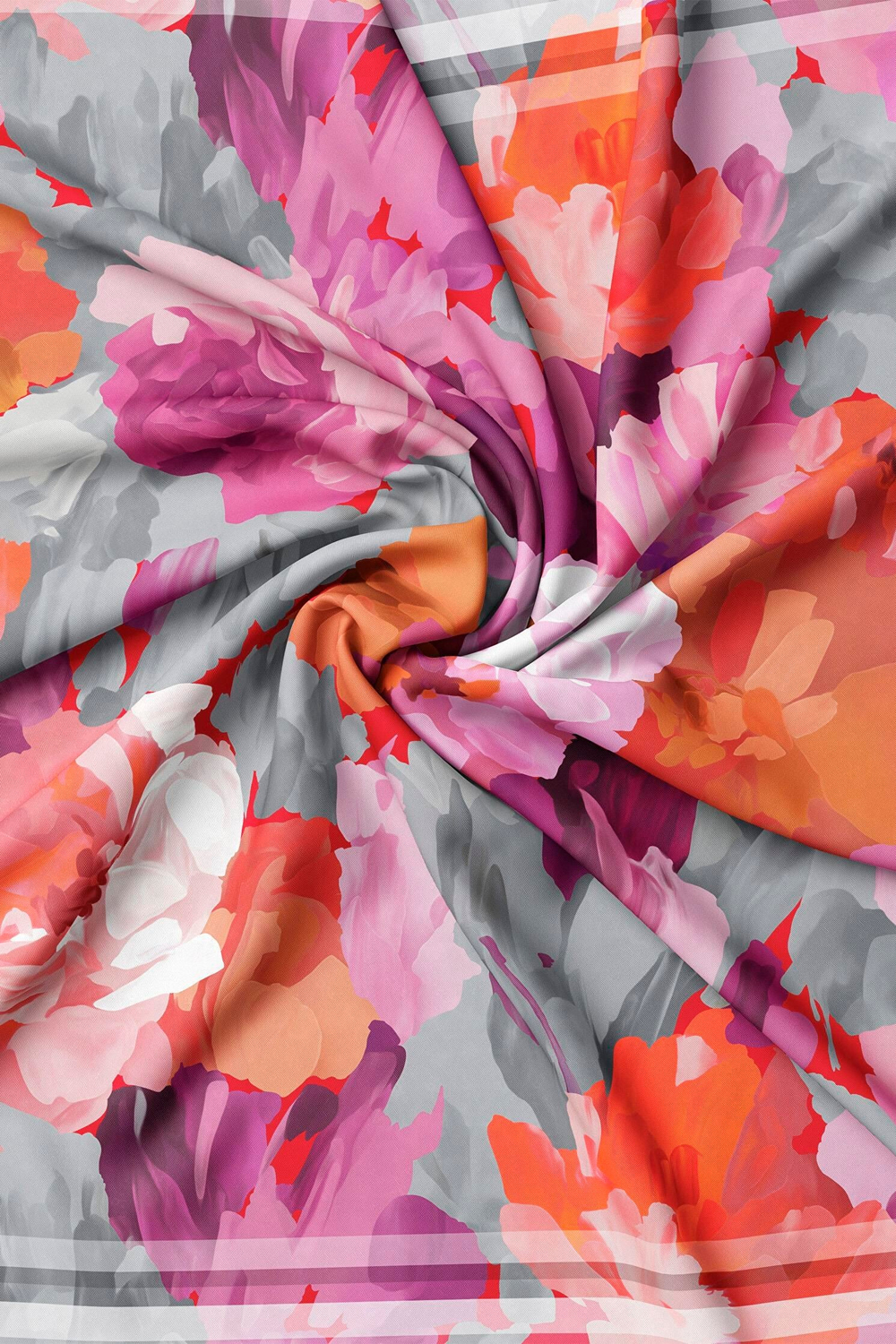 Vakko Twill İpek Eşarp - 40972 - Lila Gri