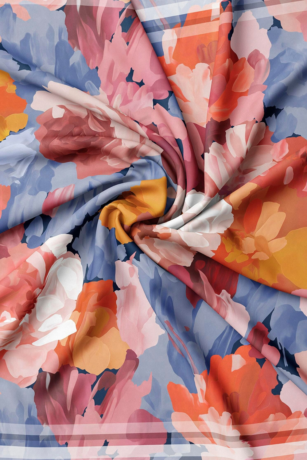 Vakko Twill İpek Eşarp - 40972 - Somon Mavi