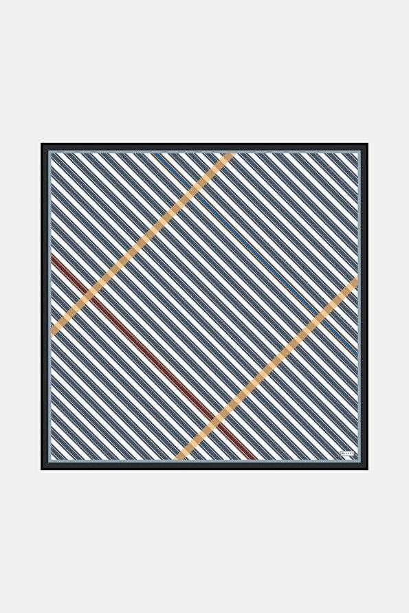 Vakko Twill İpek Eşarp - 41092 - Antrasit Ekru