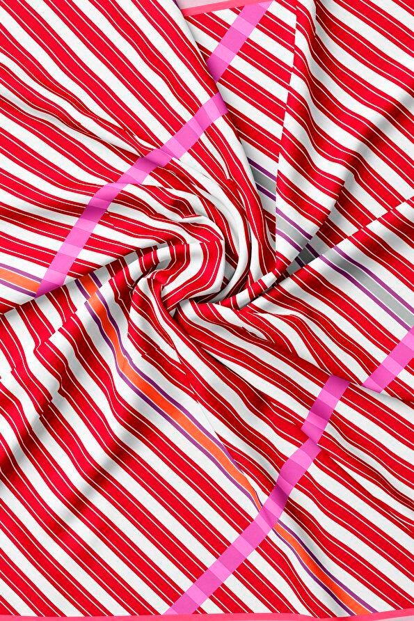 Vakko Twill İpek Eşarp - 41092 - Kırmızı Fuşya