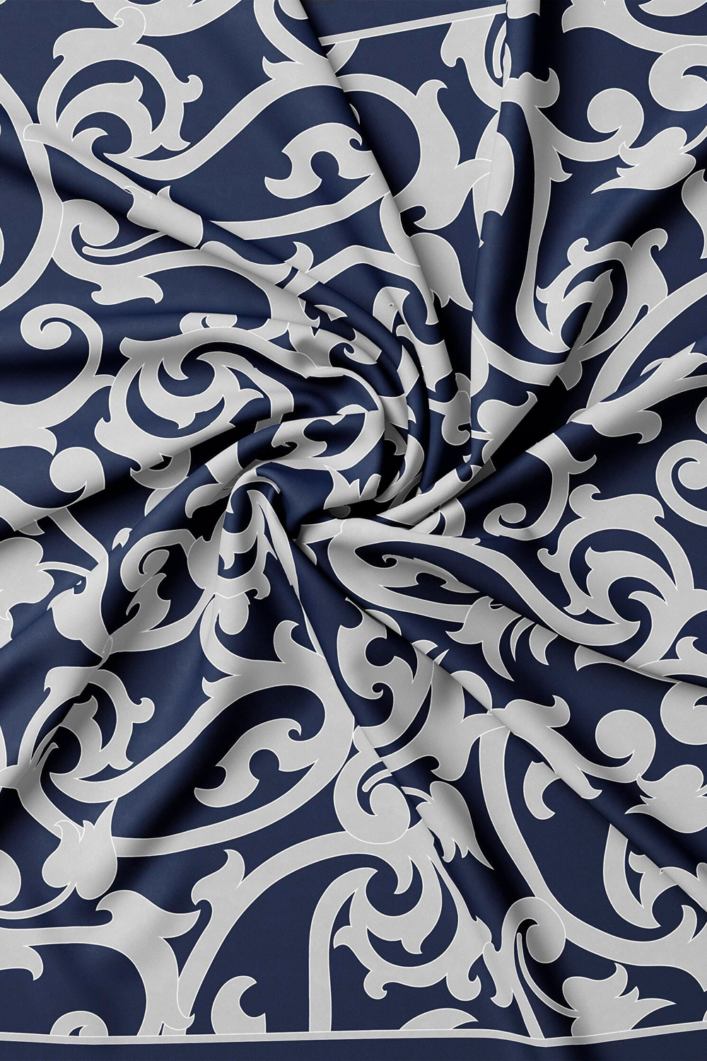 Vakko Twill İpek Eşarp - 41106 - Lacivert