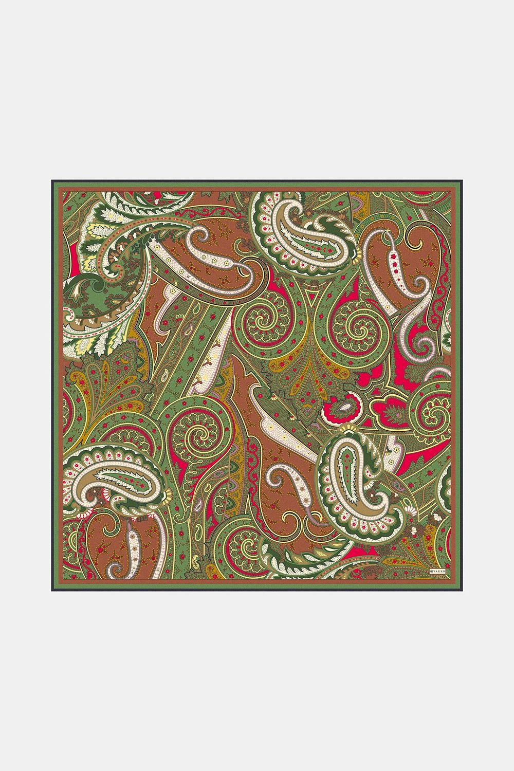 Vakko Twill İpek Eşarp - 4145-59 Asker Yeşili