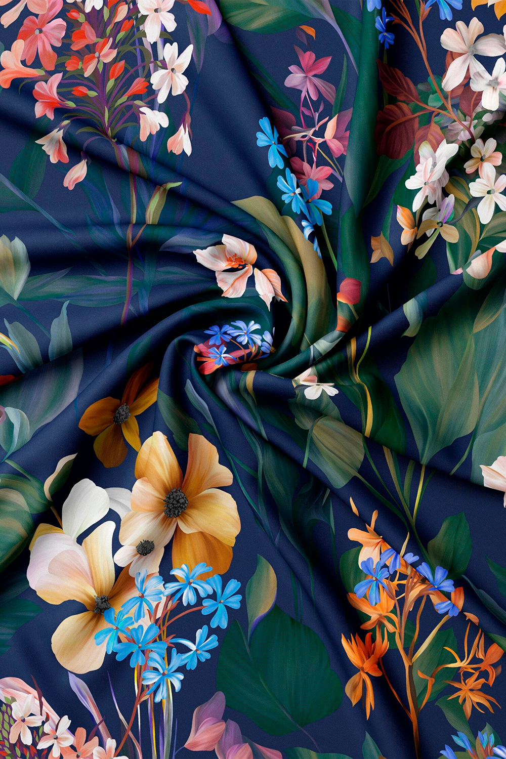 Vakko Twill İpek Eşarp - 4145-87 Lacivert