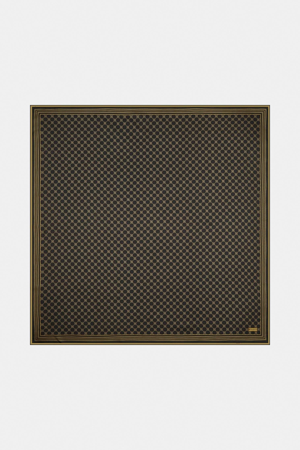 Vakko Twill İpek Eşarp - Özel Seri - Kahve Gold