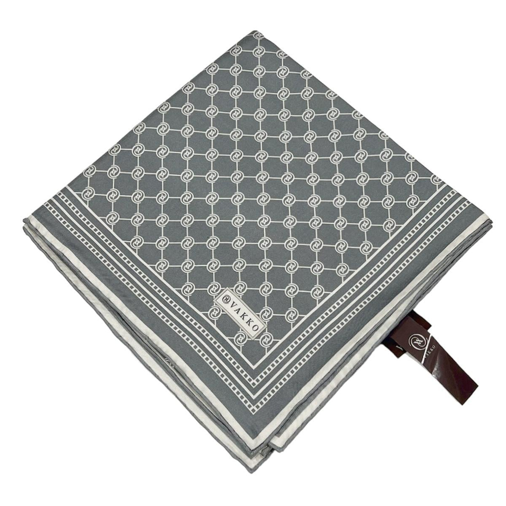Vakko Twill İpek Eşarp - Özel Seri - Metalik Gri