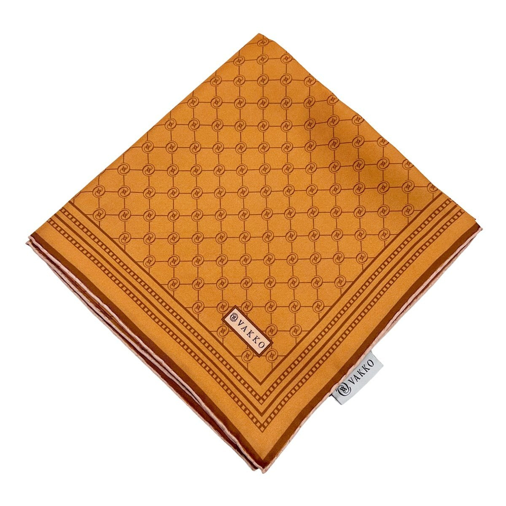 Vakko Twill İpek Eşarp - Özel Seri - Turuncu