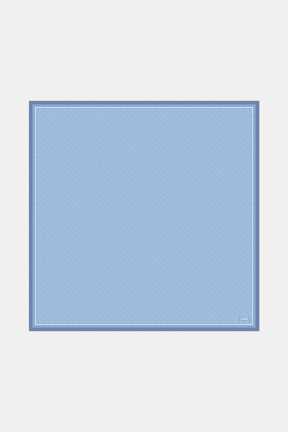 Vakko Twill İpek Eşarp - Helezon Monogram - Mavi