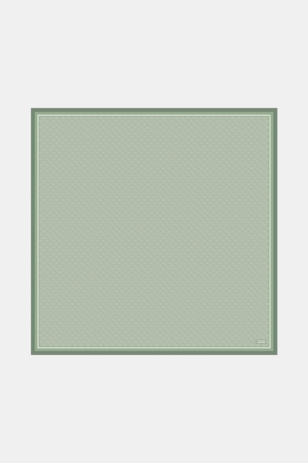 Vakko Twill İpek Eşarp - Helezon Monogram - Keten Yeşili