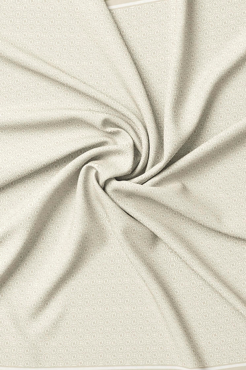 Vakko Twill İpek Eşarp - Helezon Monogram - Bej