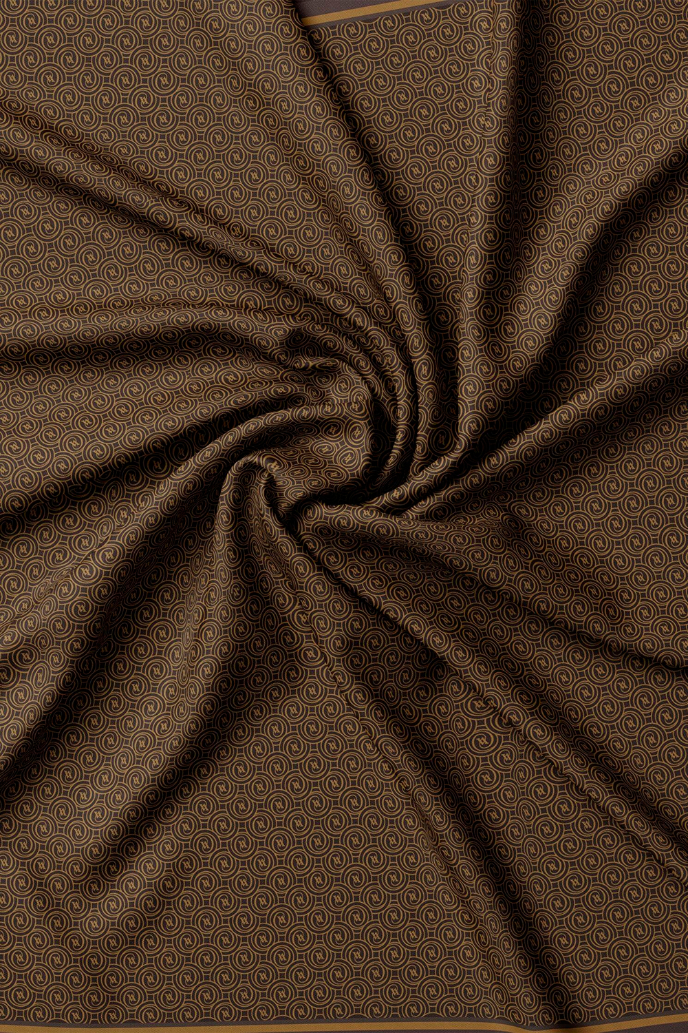 Vakko Twill İpek Eşarp - Helezon Monogram - Acı Kahve