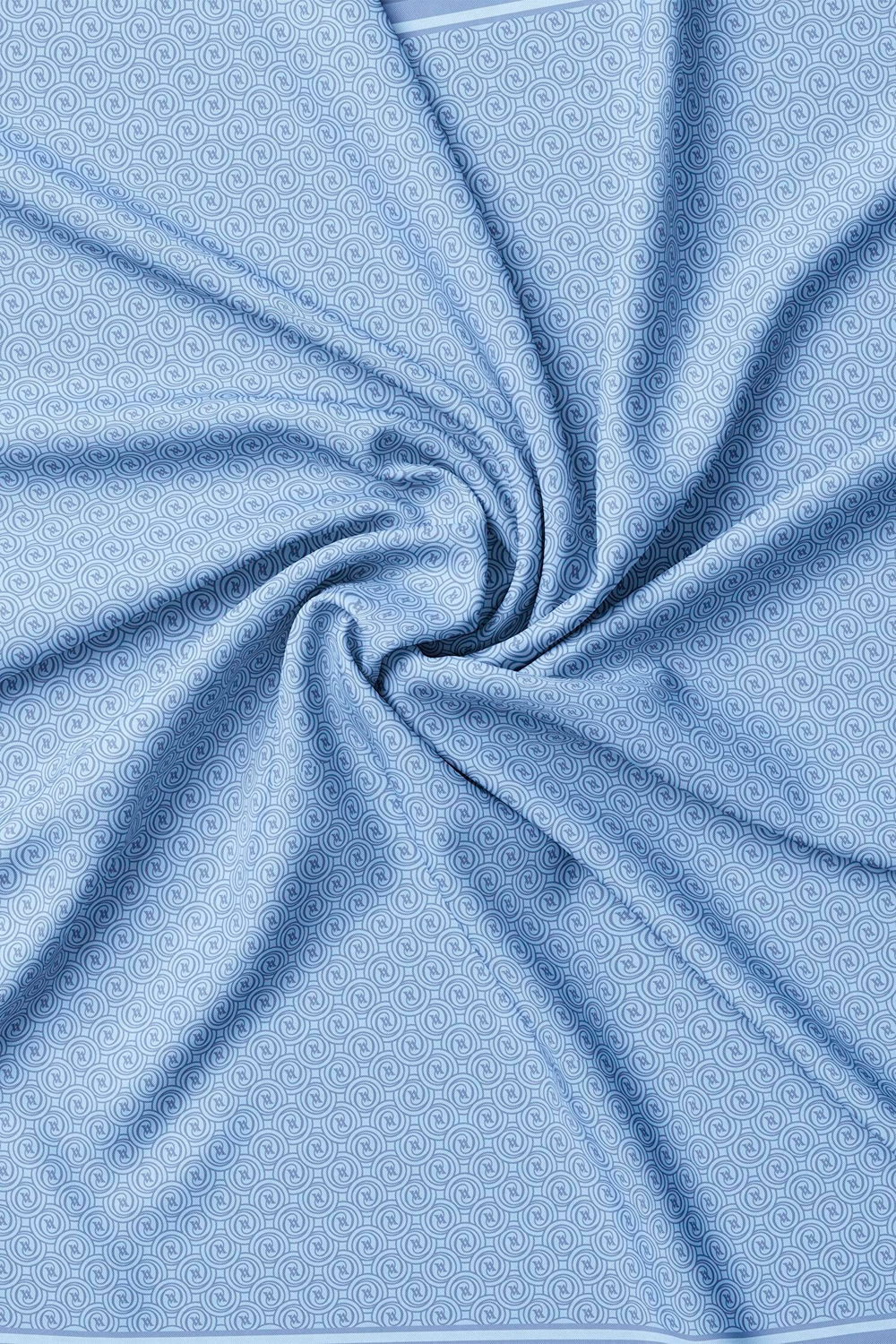 Vakko Twill İpek Eşarp - Helezon Monogram - Mavi