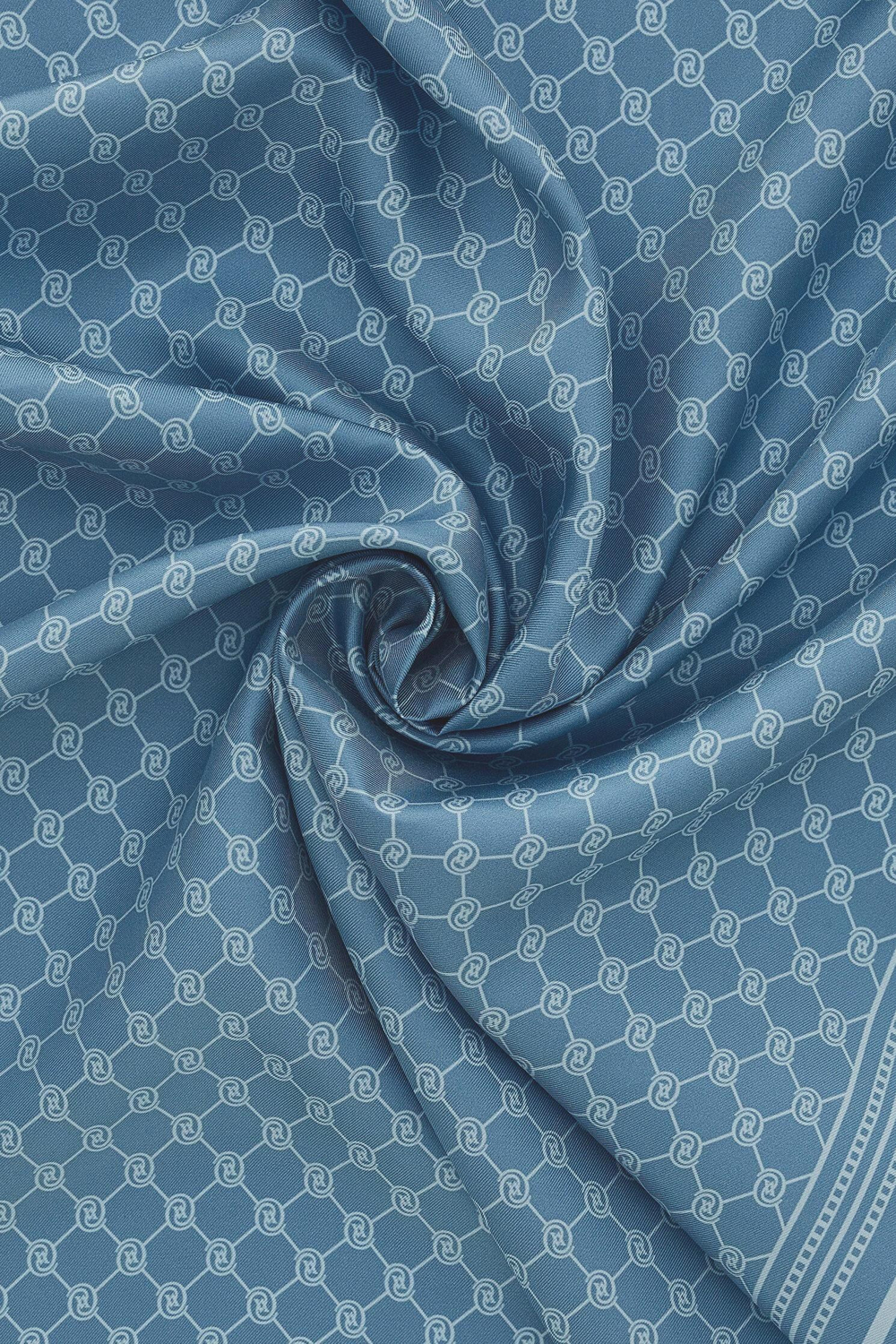 Vakko Twill İpek Şal - Özel Seri - Açık Kot Mavi