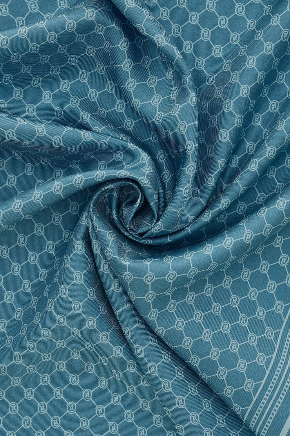 Vakko Twill İpek Şal - Özel Seri - Gök Mavi