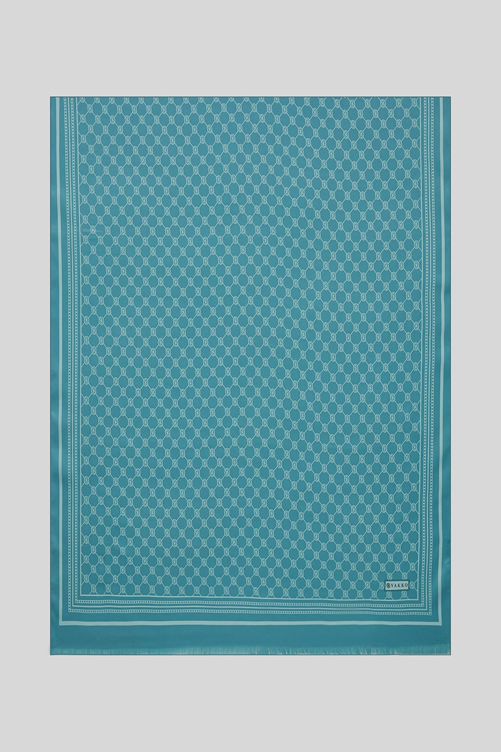 Vakko Twill İpek Şal - Özel Seri - Turkuaz
