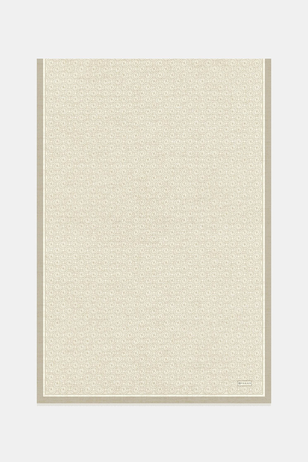 Vakko Twill İpek Şal - Yeni Monogram - Bej