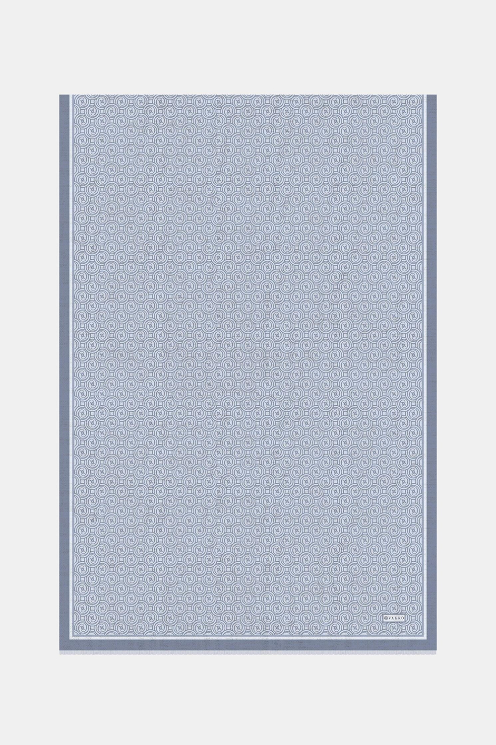 Vakko Twill İpek Şal - Helezon Monogram - Bebe Mavi