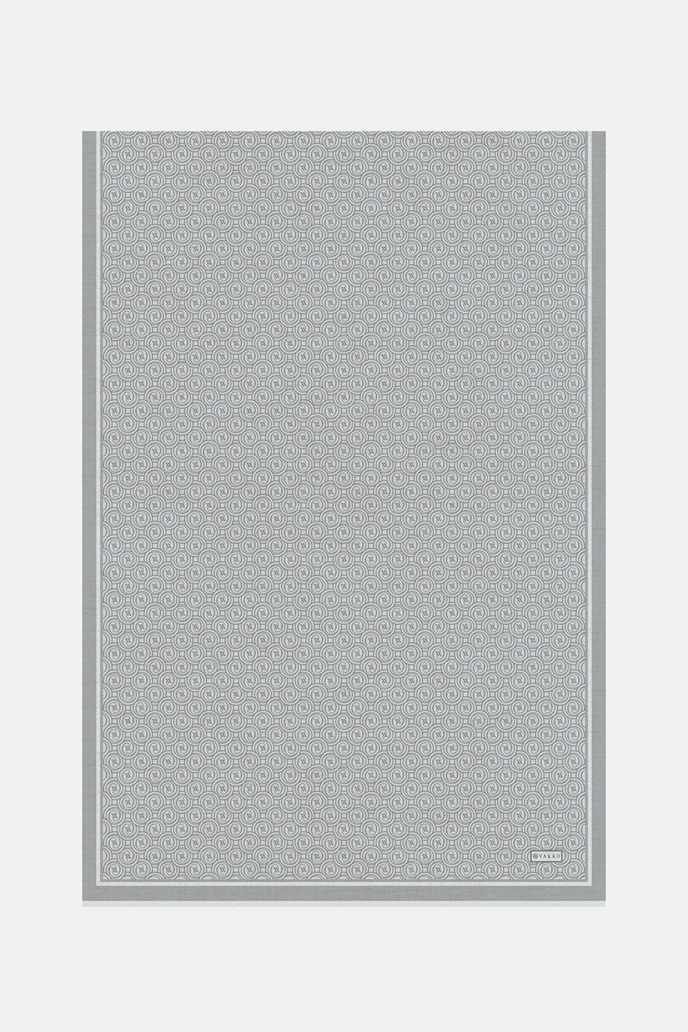 Vakko Twill İpek Şal - Yeni Monogram - Gümüş