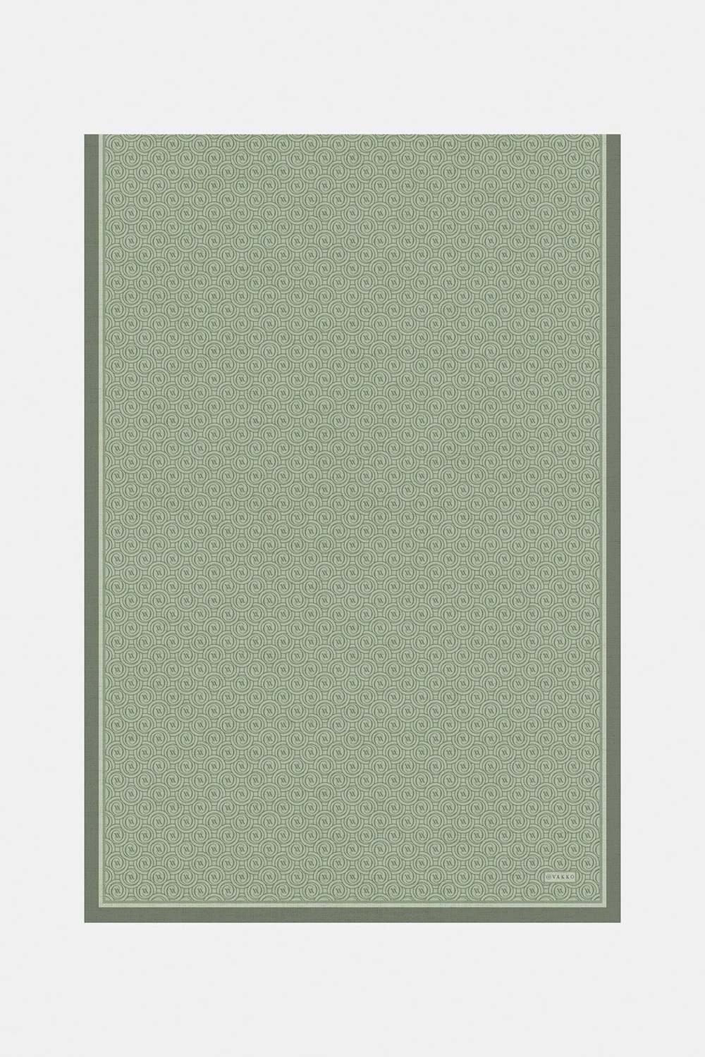 Vakko Twill İpek Şal - Helezon Monogram - Koyu Mint