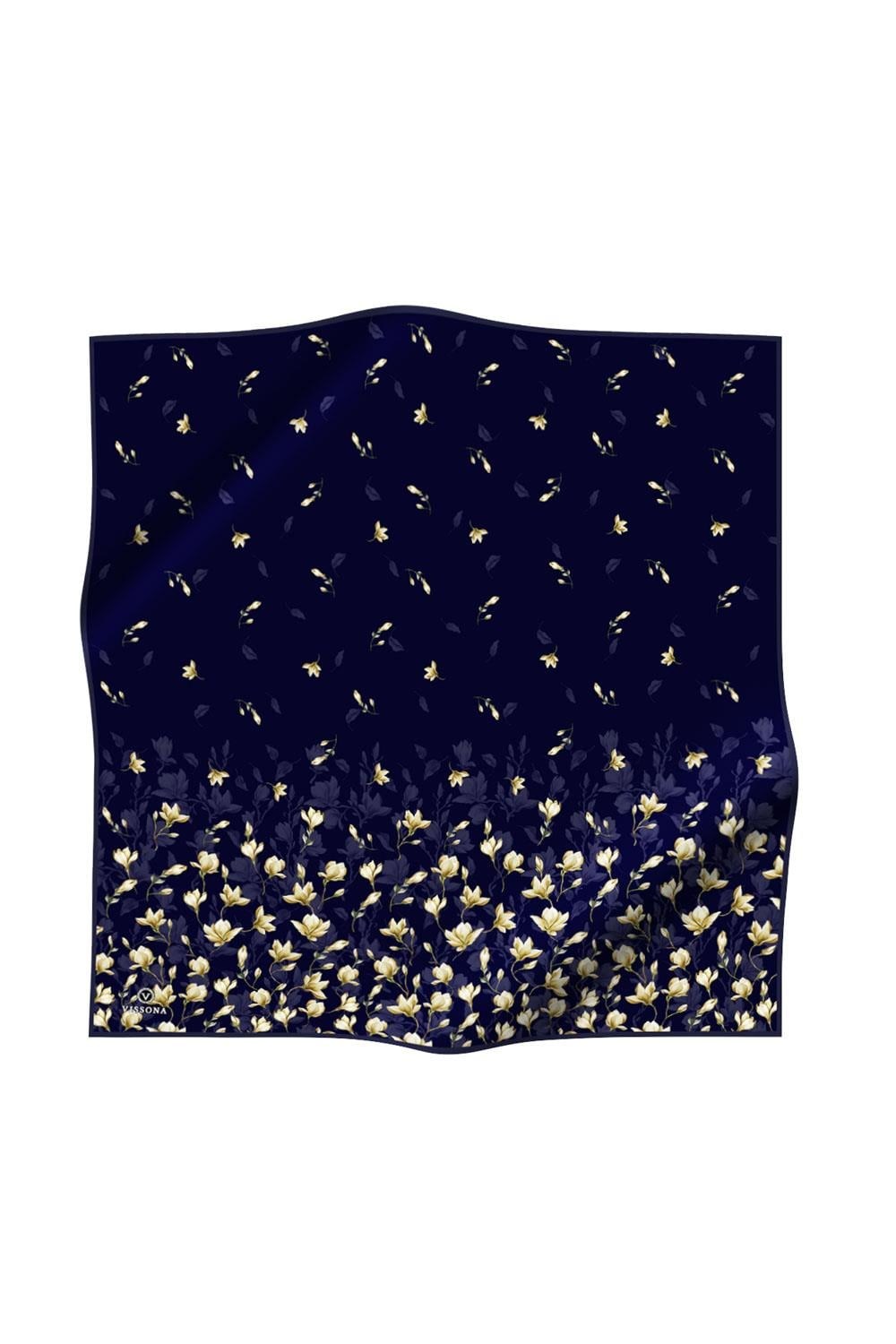 Vissona Twill İpek Eşarp - 51776 - 0033 Lacivert