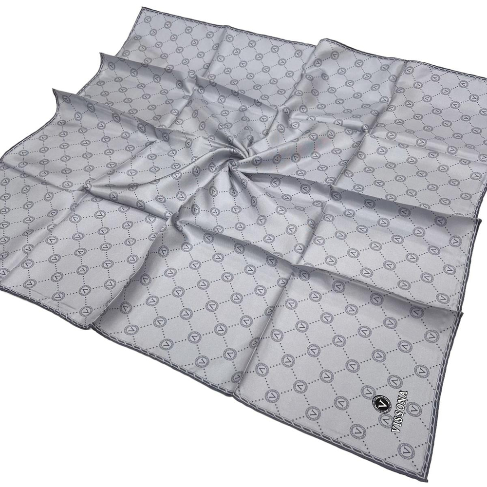 Vissona Twill İpek Eşarp - 52033 - 0028 Gri