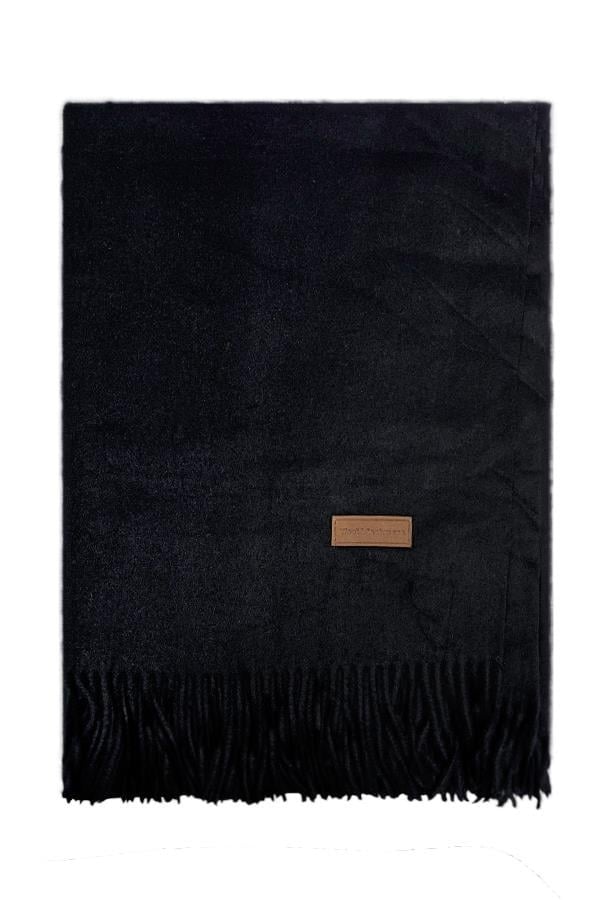 Wool Cashmere Omuz Şalı - Siyah