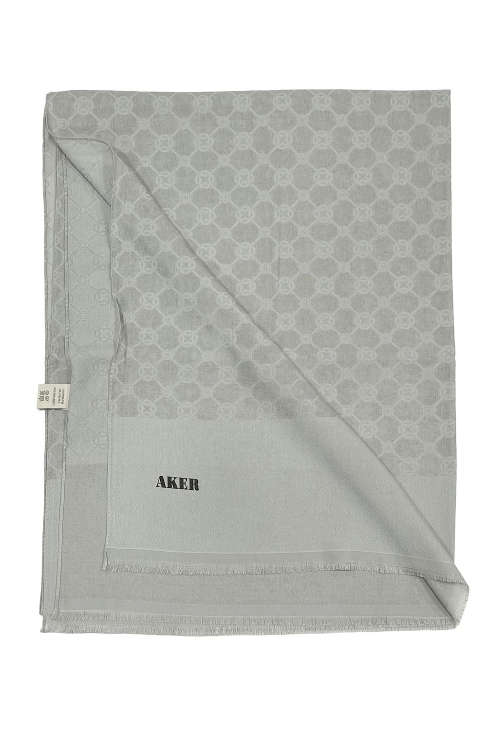 Aker Elegance Monogram Şal - Açık Taş 974