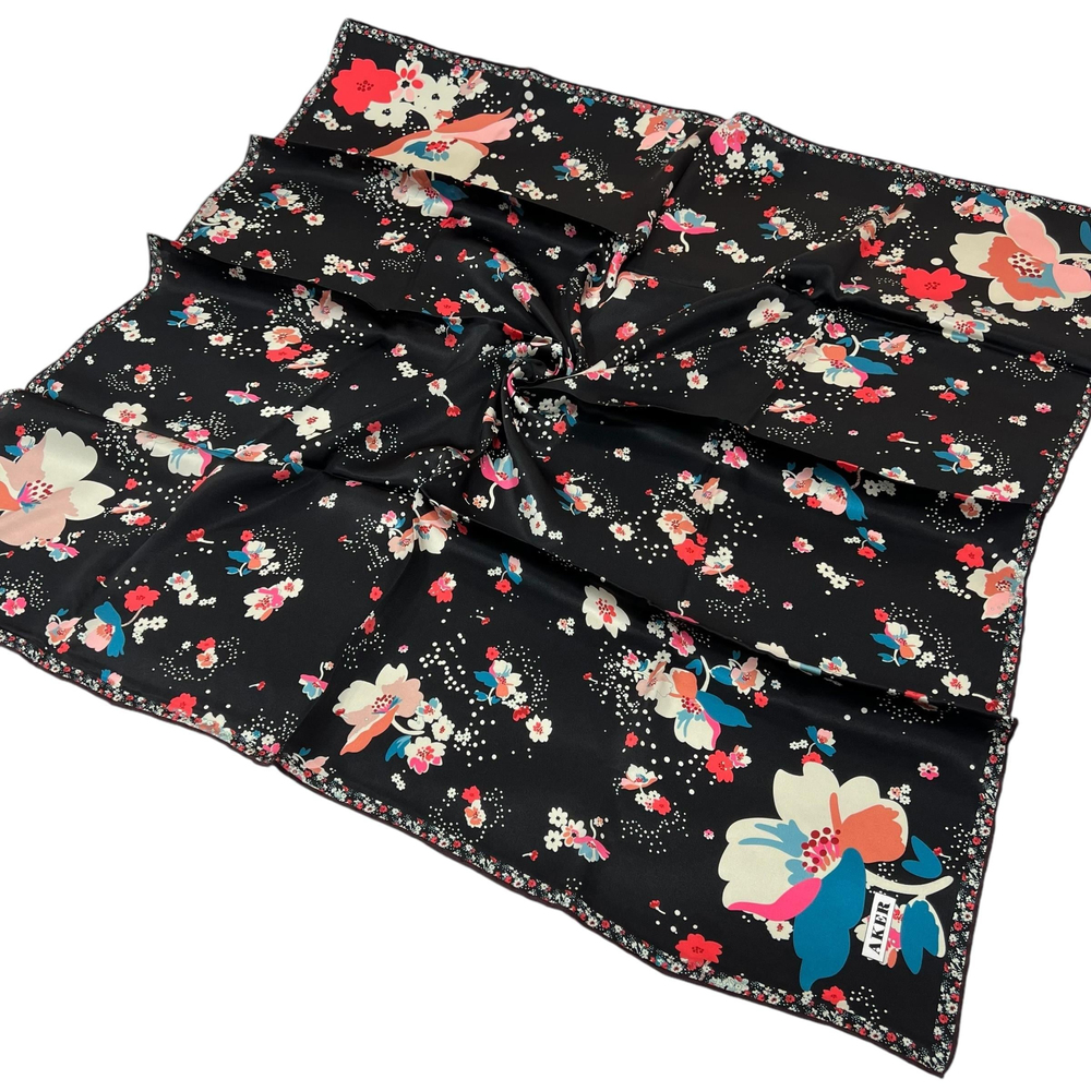 Aker İpek Eşarp - 8863713-941 Siyah Twill