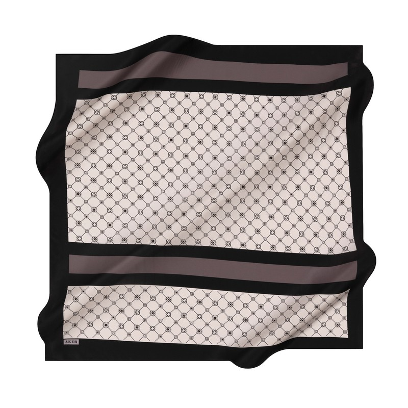 Aker İpek Eşarp - 8901713-972 Siyah Gri Twill