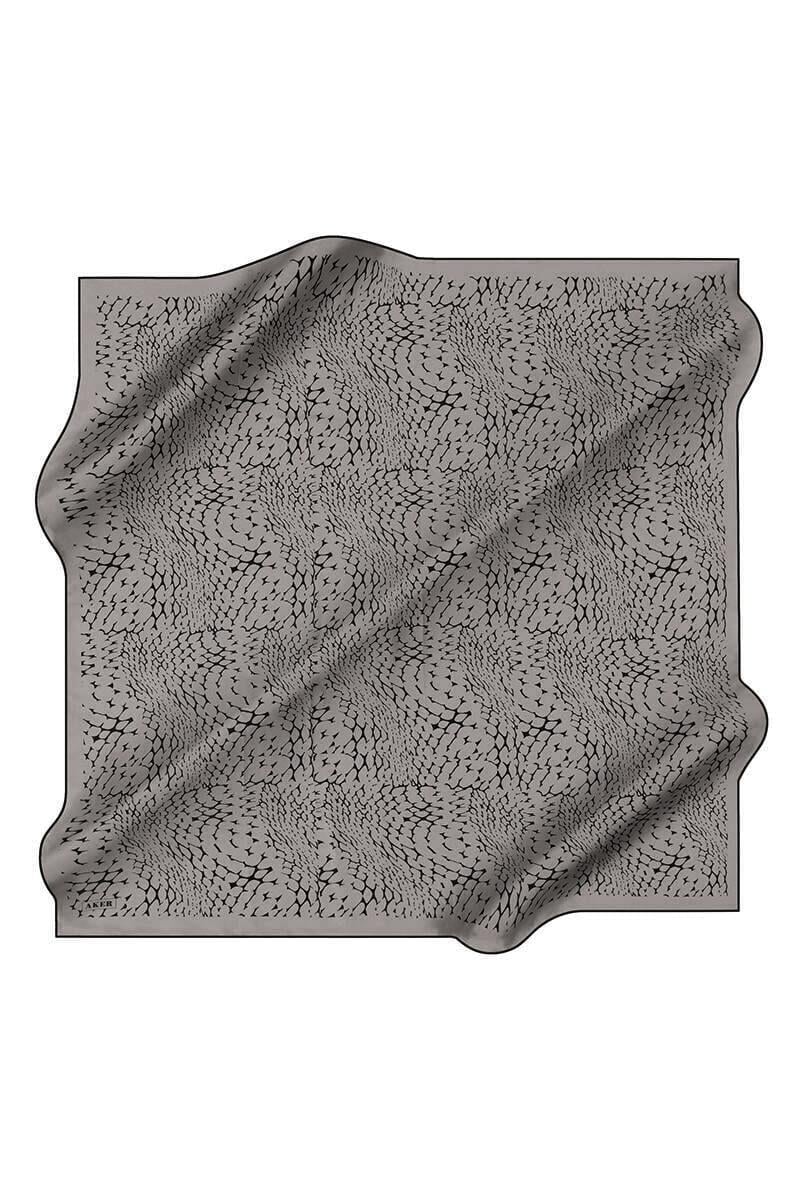 Aker İpek Eşarp - 8904713-914 Gri Siyah Twill