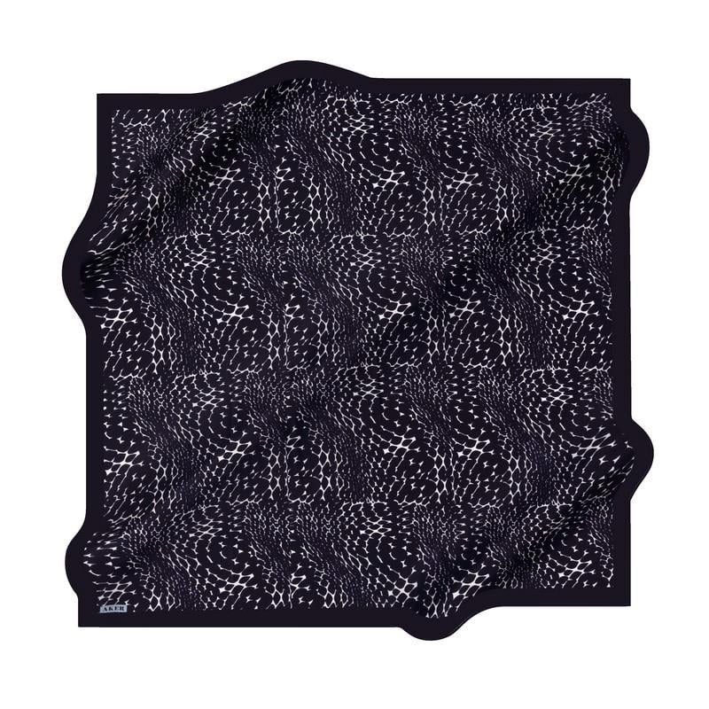 Aker İpek Eşarp - 8904713-921 Lacivert Beyaz Twill