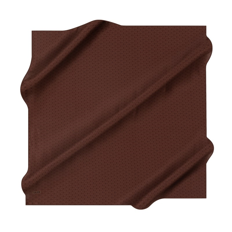 Aker İpek Eşarp - 8911713-942 Acı Kahve Siyah Twill