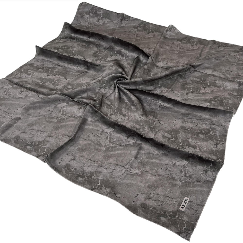 Aker İpek Eşarp - 8925713-932 Gri Twill