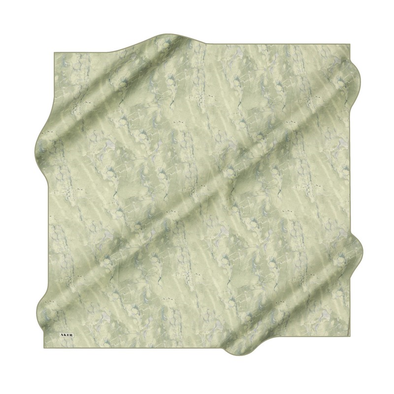 Aker İpek Eşarp - 8925713-951 Açık Yeşil Twill