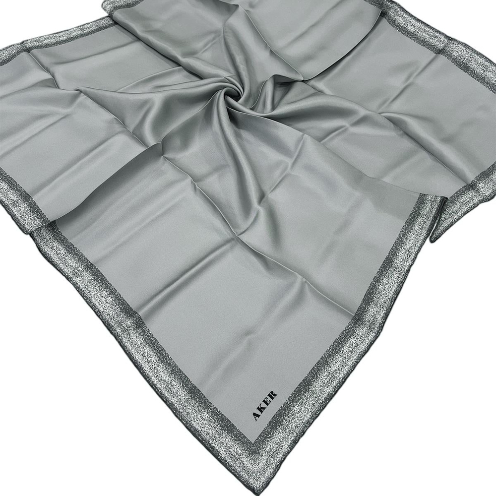 Aker İpek Eşarp - 8959713-972 Gri Twill