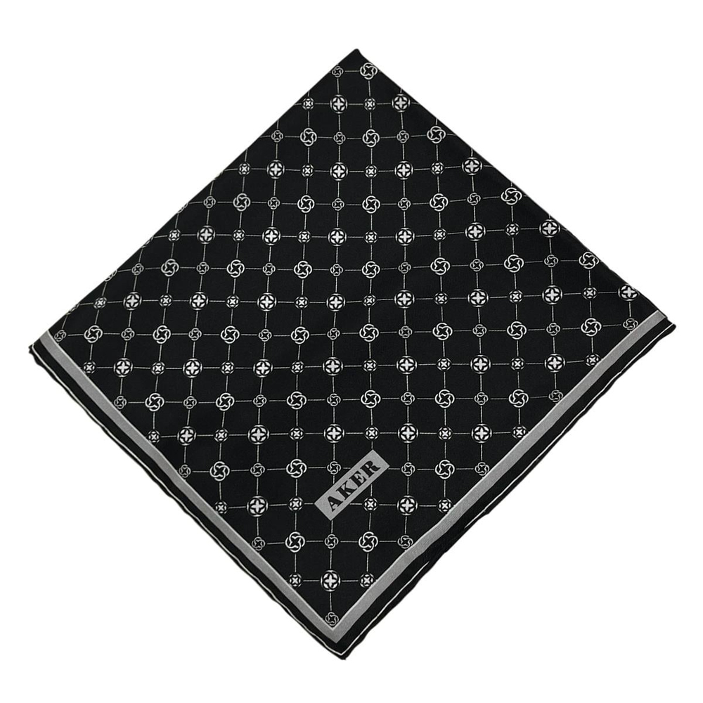 Aker İpek Eşarp - 8981713-911 Siyah Gri Twill