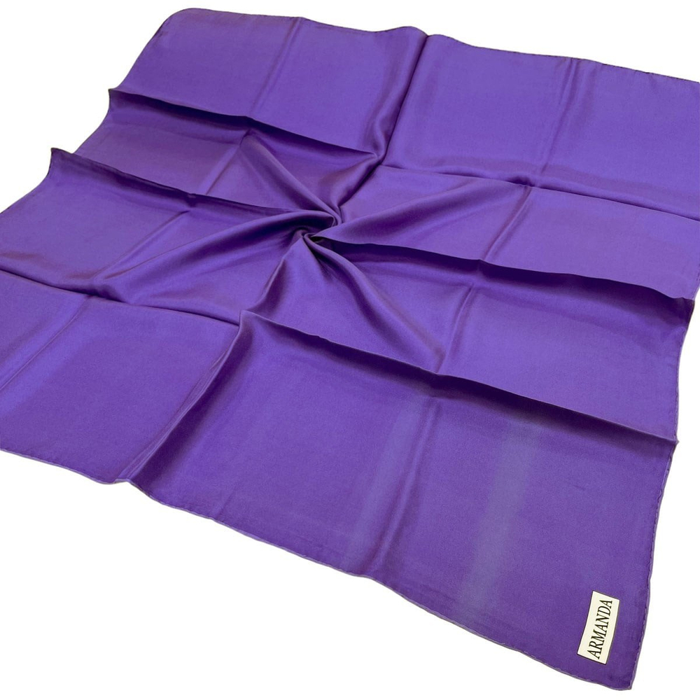 Armanda Düz İpek Eşarp Twill - Menekşe