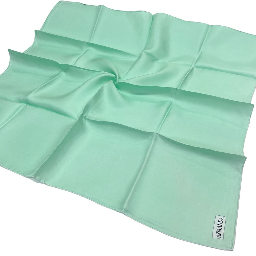 Armanda Düz İpek Eşarp Twill - Su Yeşili