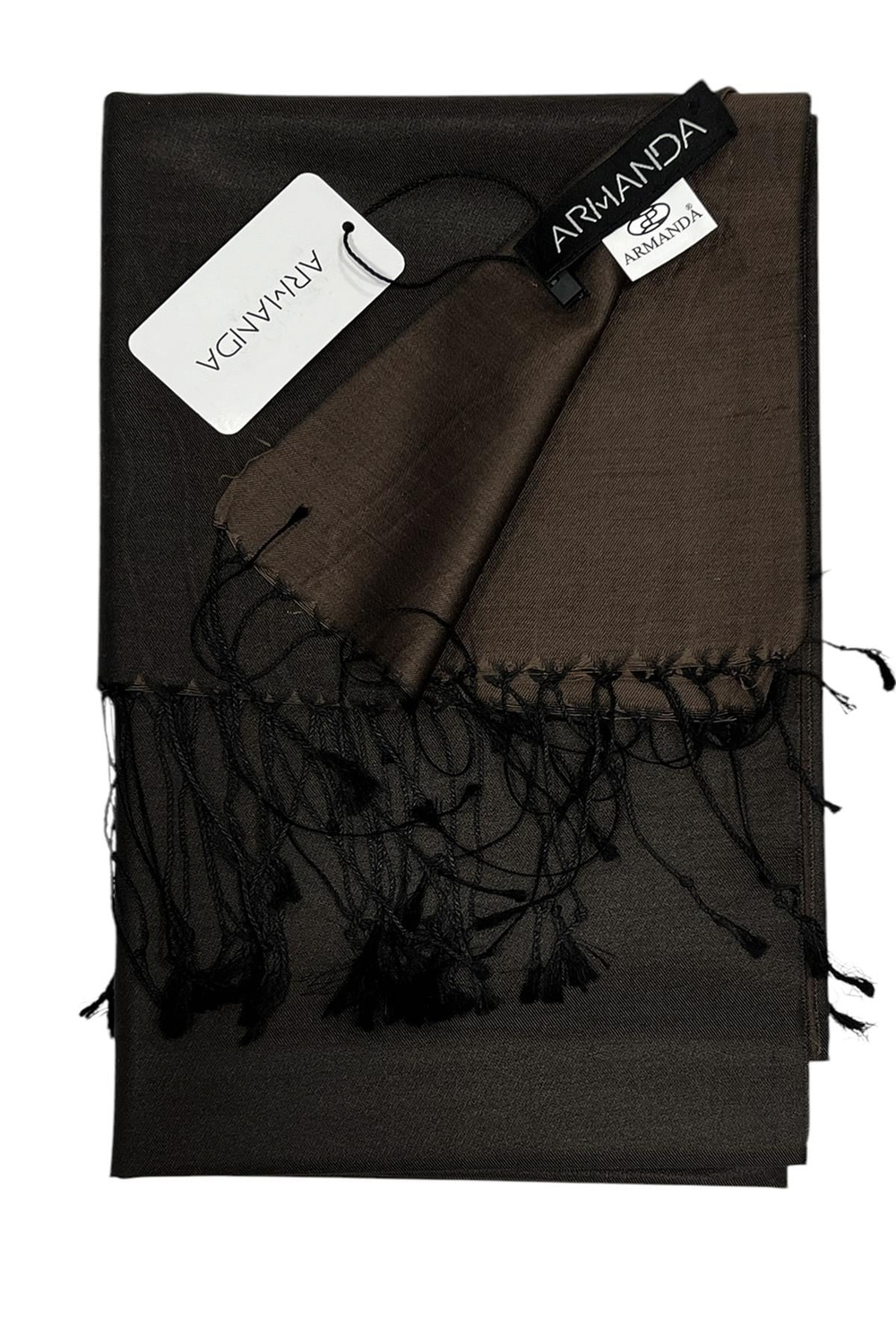 Armanda İpek Şal - Siyah Acı Kahve