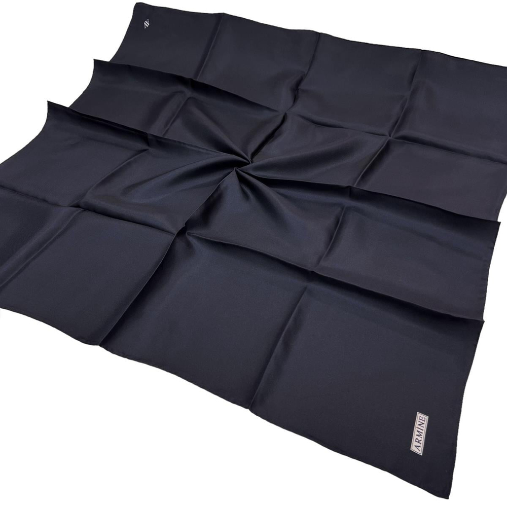 Armine Düz İpek Eşarp - 02 Lacivert Twill