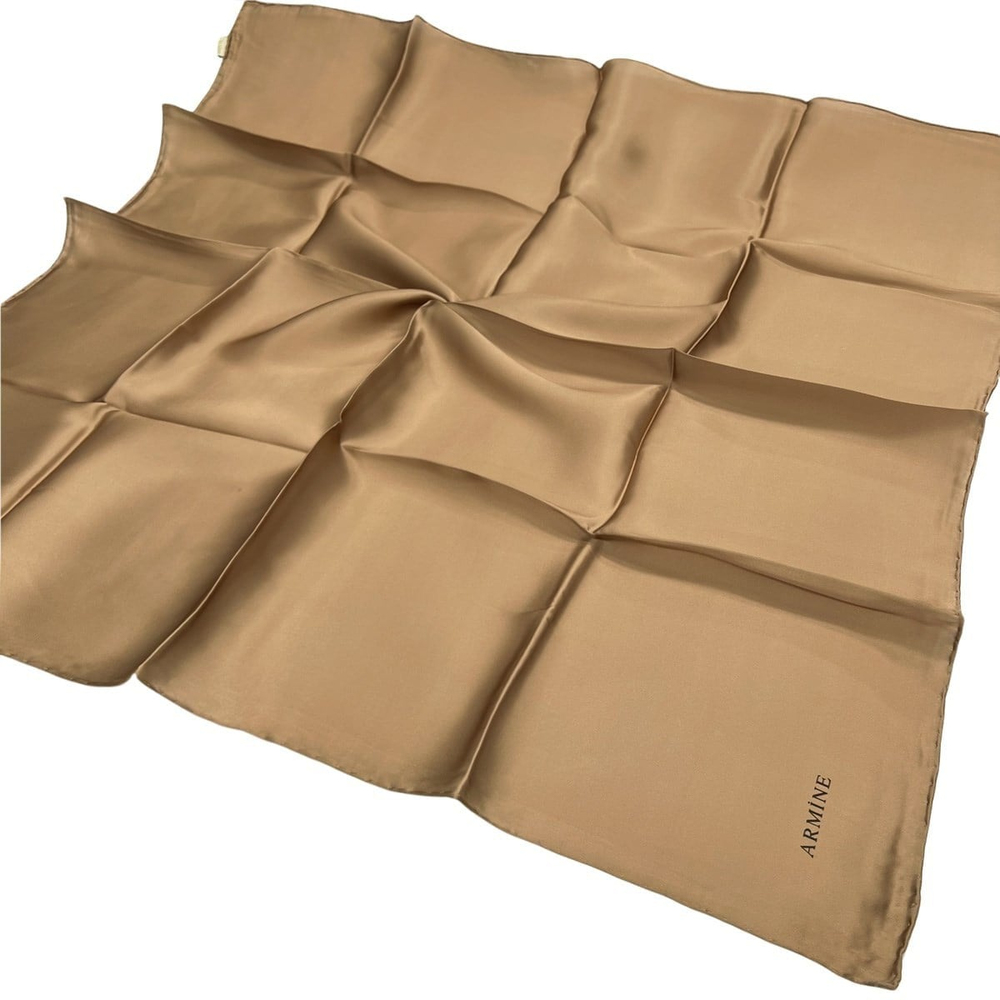 Armine Düz İpek Eşarp - 1065 Camel Sura
