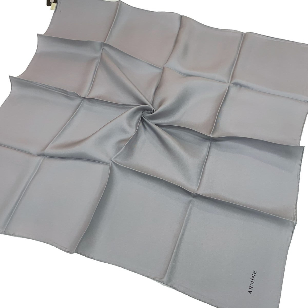 Armine Düz İpek Eşarp - 1393 Gri Twill