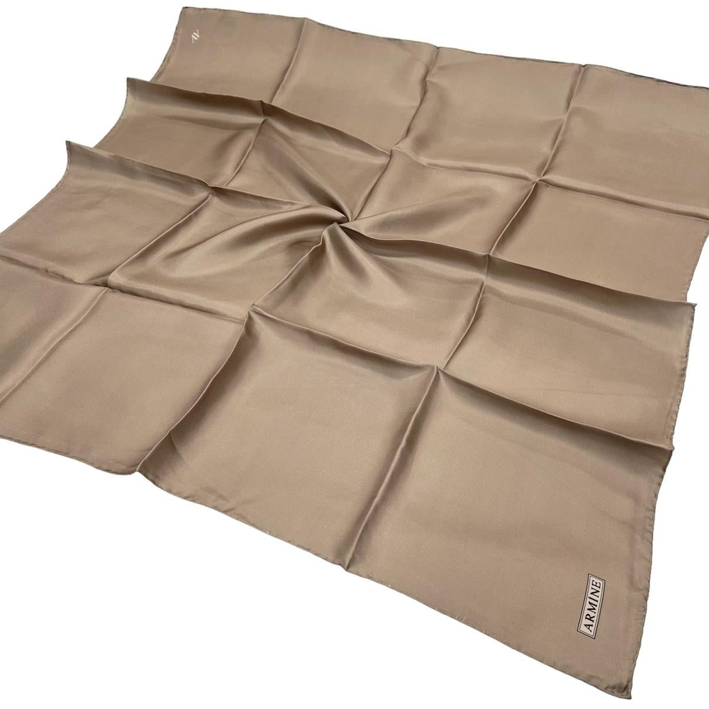 Armine Düz İpek Eşarp - 14 Camel Twill