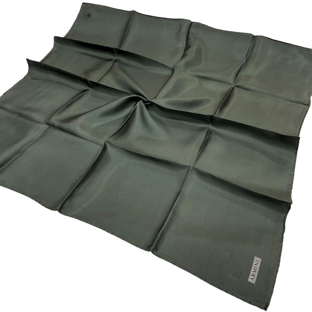 Armine Düz İpek Eşarp - 166 Haki Twill