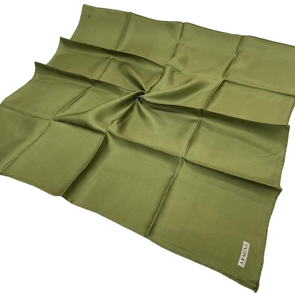 Armine Düz İpek Eşarp - 207 Yeşil Twill